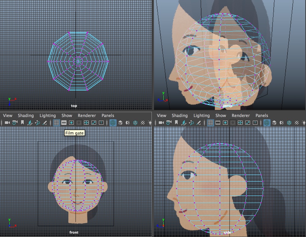 Autodesk Mayaキャラクタ 頭部 のモデリング Styly