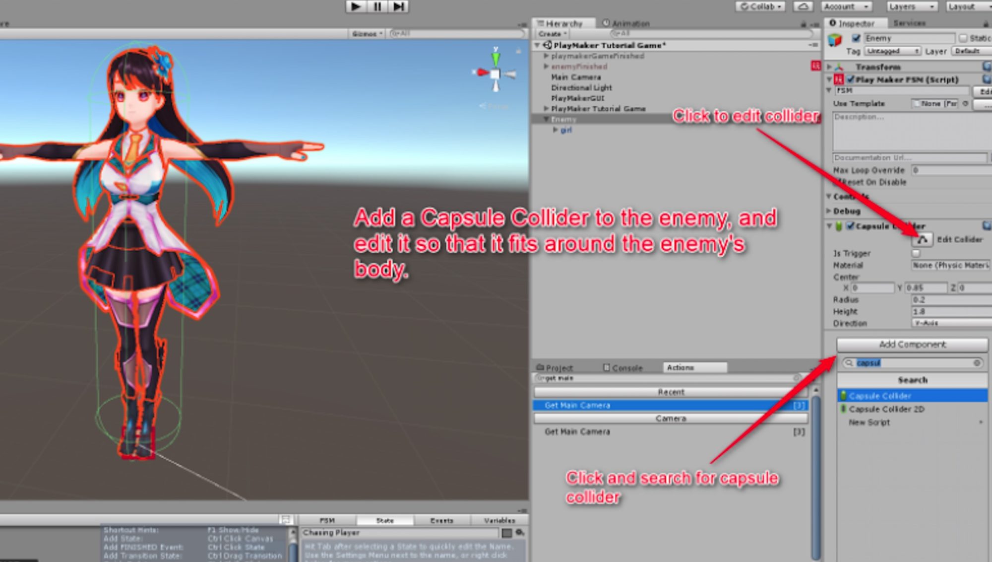 [Unity/PlayMaker] How to Make a VR Shooting Game  Enemy Character Settings