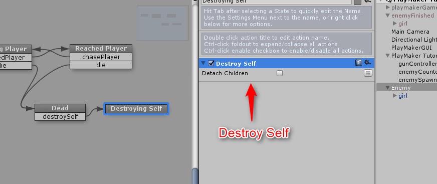 Destroy Selfアクションの追加