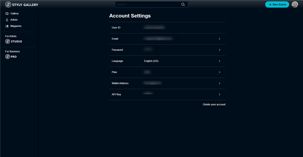 Account setting