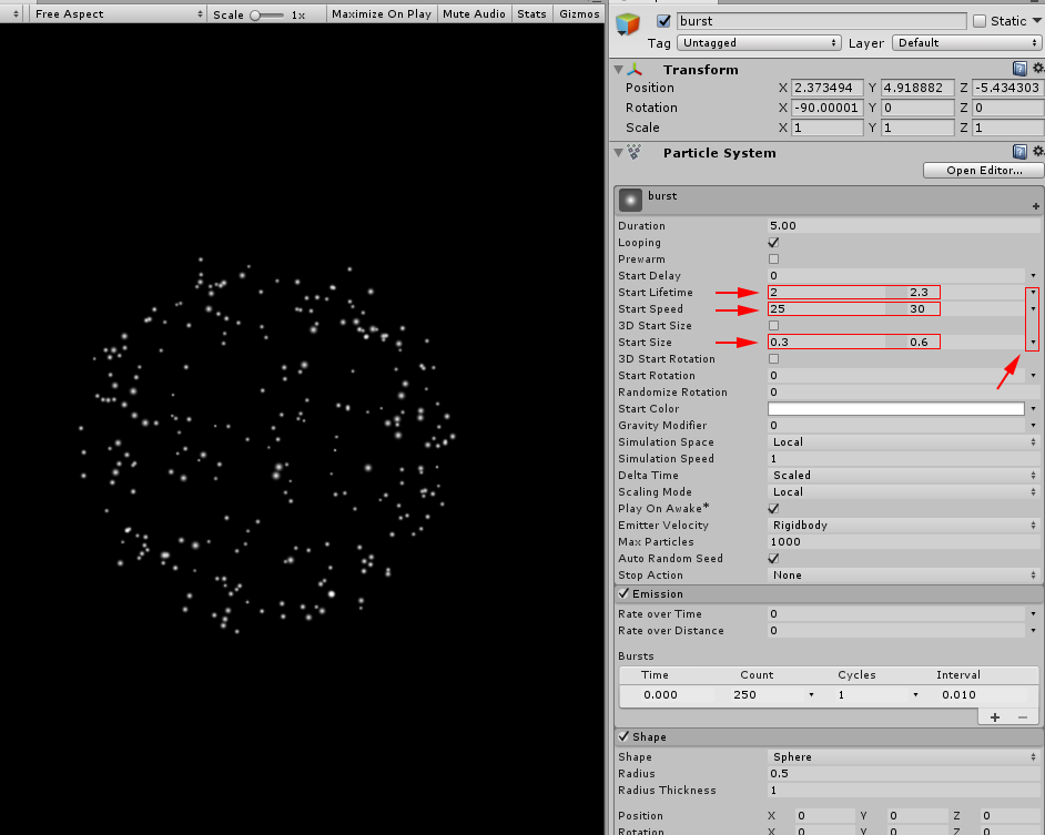 Unityのパーティクルで花火を作る 丸い花火編 Styly