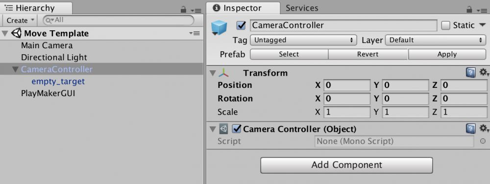 Implement an animation of the camera moving in Unity with PlayMaker ...
