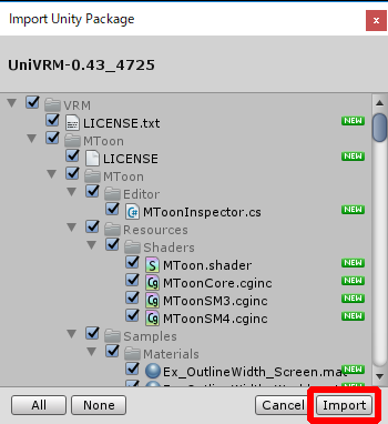 Import UniVRM to Unity