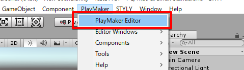PlayMakerエディタの起動