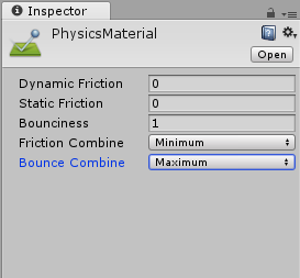 Physics Materialの設定