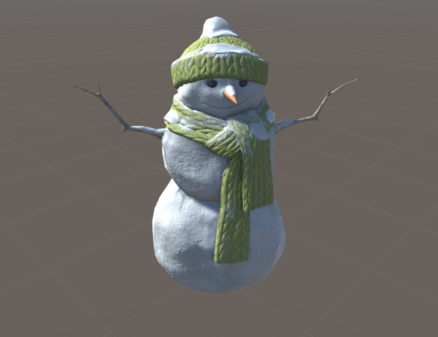 Snowman object (available for free from the UnityAssetStore)