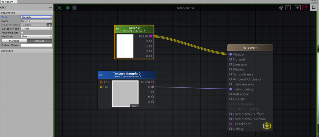 Hologram indicator : tutorial 3 Unity with Amplify shader editor and playmaker