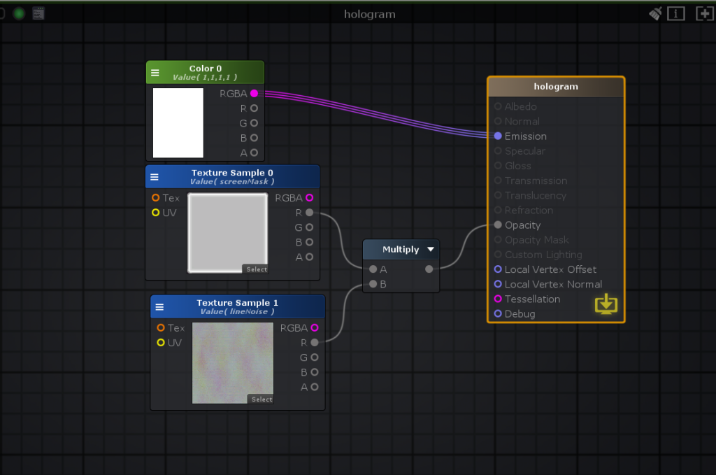 Hologram indicator : tutorial 3 Unity with Amplify shader editor and playmaker