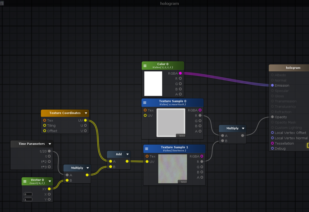 Hologram indicator : tutorial 3 Unity with Amplify shader editor and playmaker