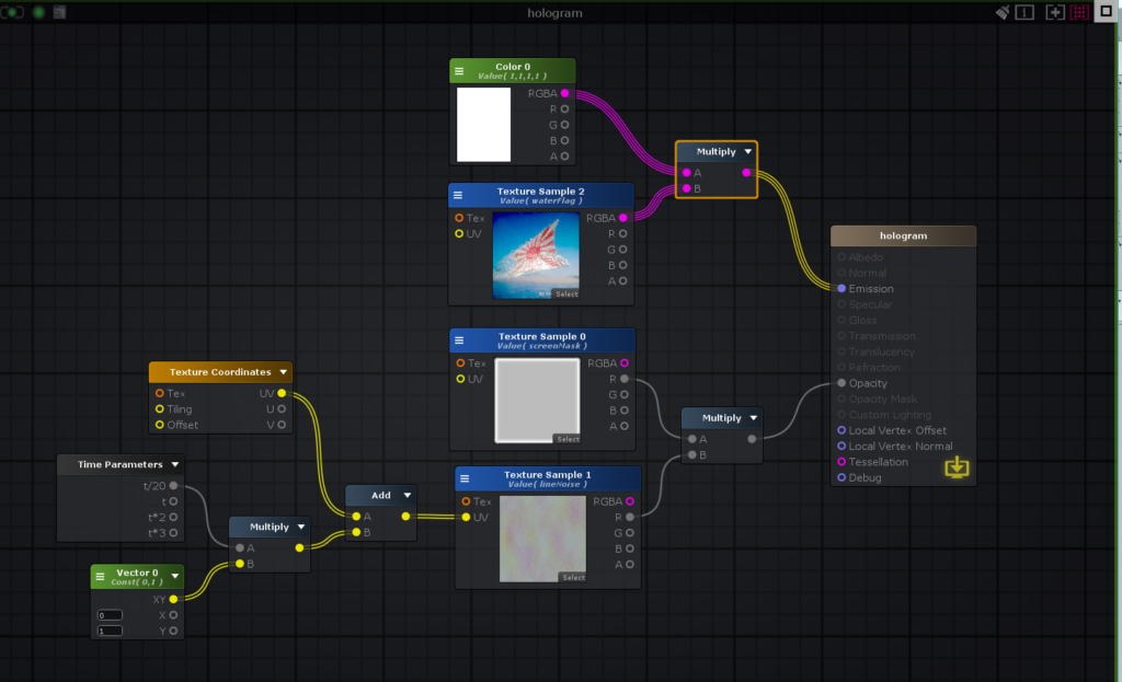 Hologram indicator : tutorial 3 Unity with Amplify shader editor and playmaker