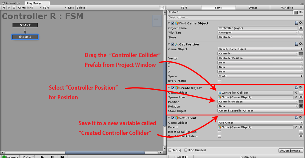 Creare Objectの設定