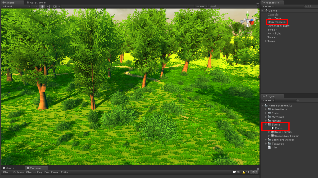 Unity Scene Tree.