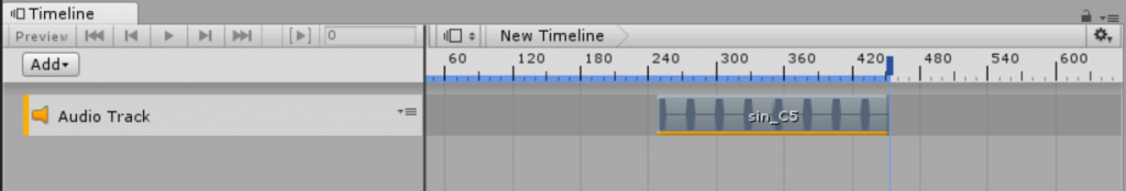 AudioClipがTimelineに登録される