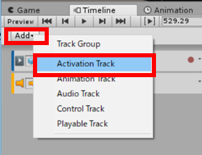 Activation Trackを作成