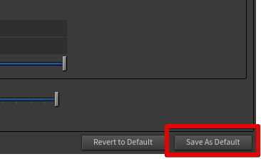 Save as Defaultをクリックして保存
