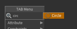 TabメニューからCircleノード作成
