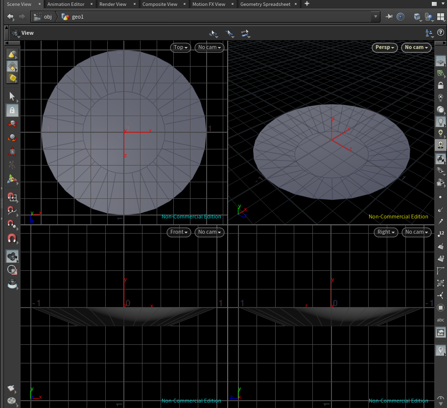 PolyExtrudeで押し出した結果