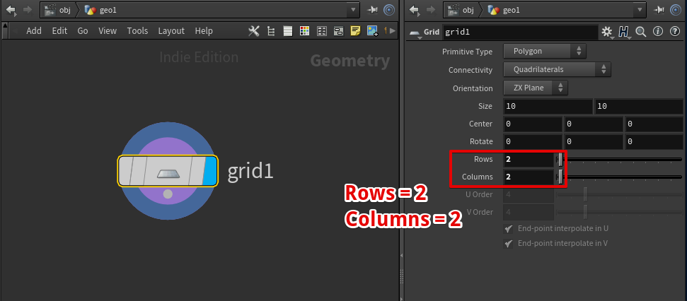 Gridノードを作成