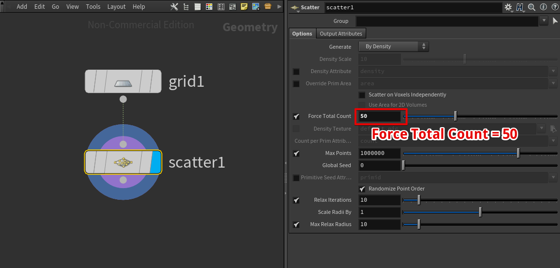 ScatterをGridに接続