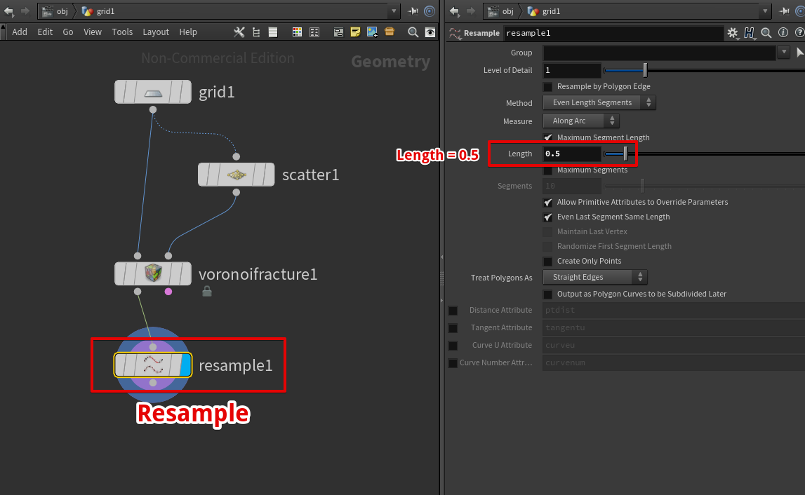 Resampleノードを接続