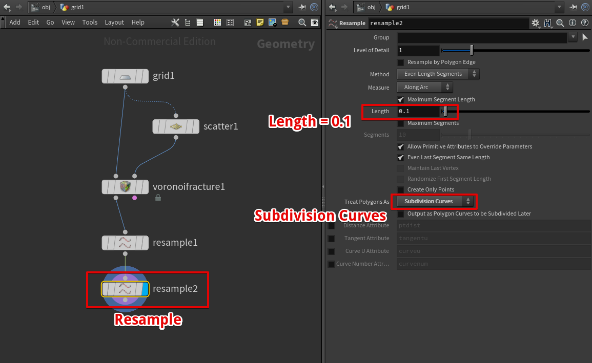 Resampleノードを接続