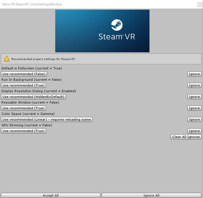 Importing the SteamVR Plugin