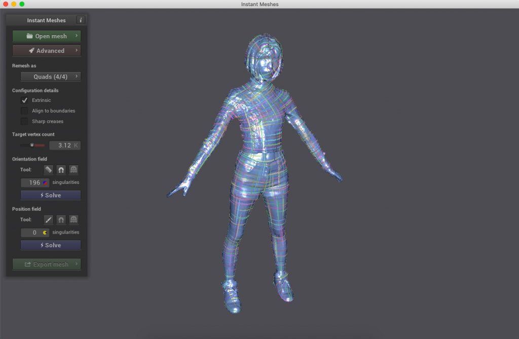The rough flow of the mesh is now displayed.