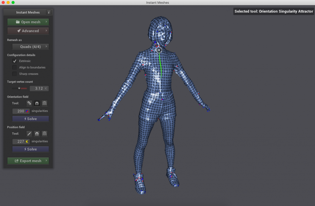 The mesh is now displayed