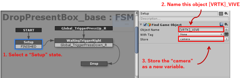 Unity Playmaker ユーザーの目の前にオブジェクトを落とす方法 Styly