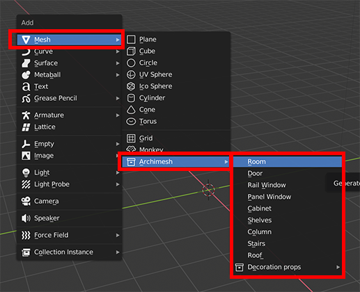 Blender2 8 建築用add Onのarch Meshを使用する ベースの部屋をつくろう編 Styly