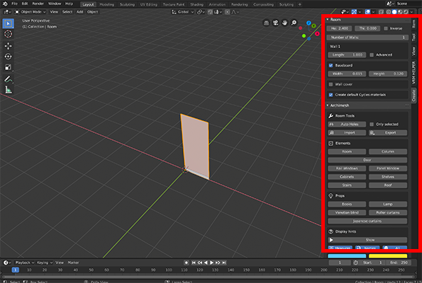 Blender2 8 建築用add Onのarch Meshを使用する ベースの部屋をつくろう編 Styly