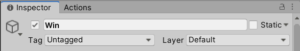 WinUITextを作成し、LayerをDefaltに変更