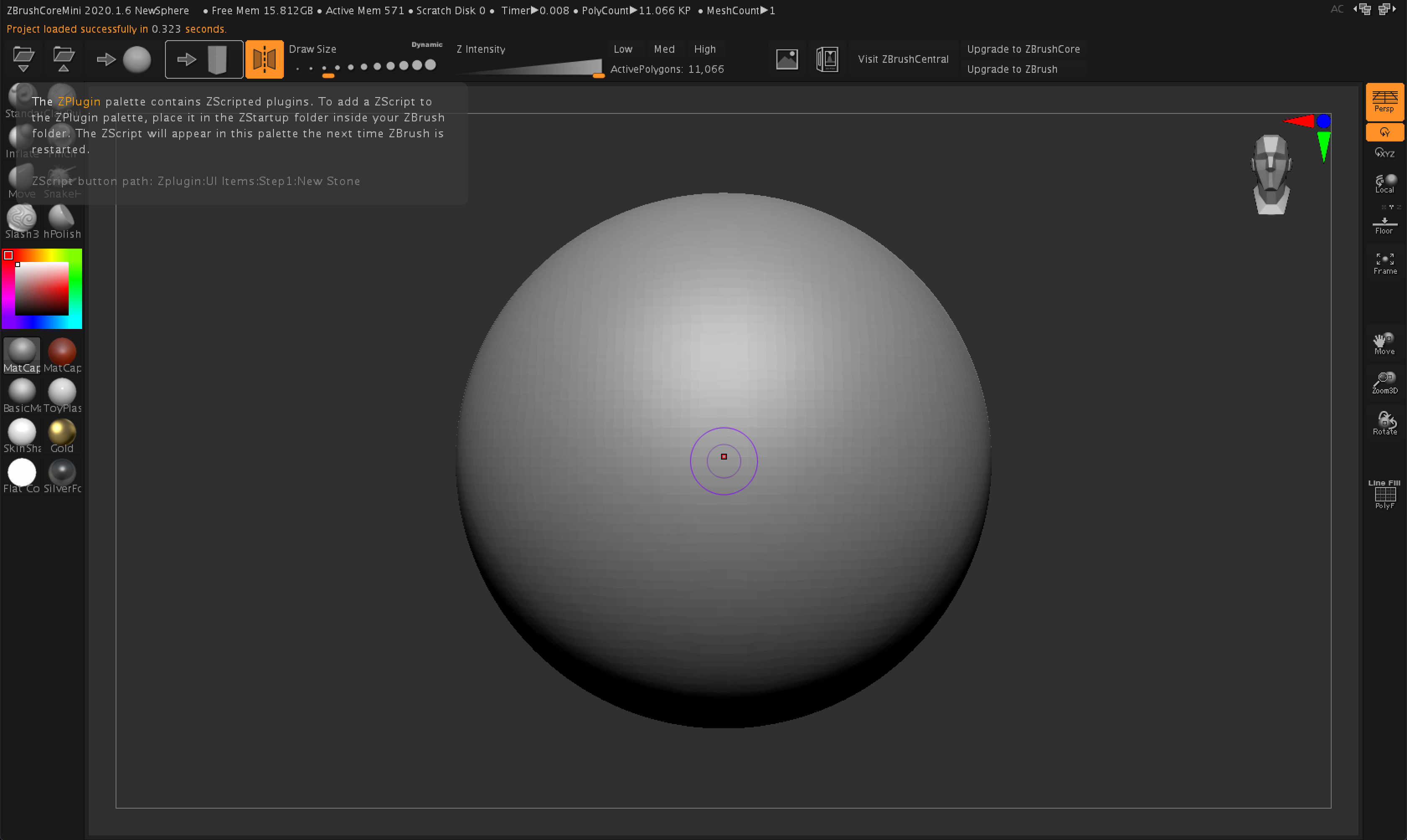 does zbrush core have intialize