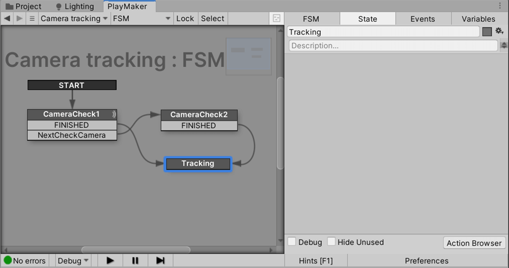 Linking transitions by creating a Tracking state.