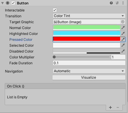 Color Tint setting of Button