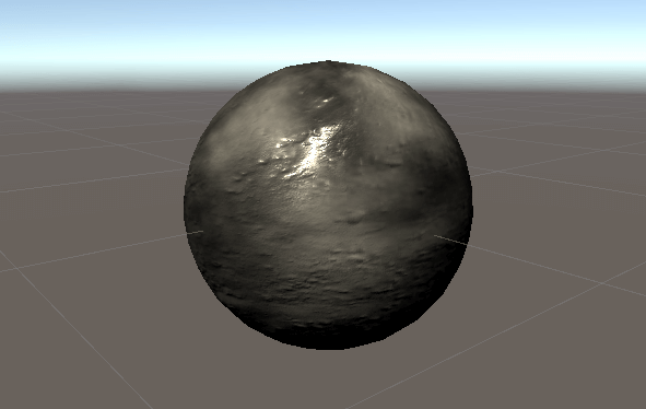 Sphere with the Dissolve material attached