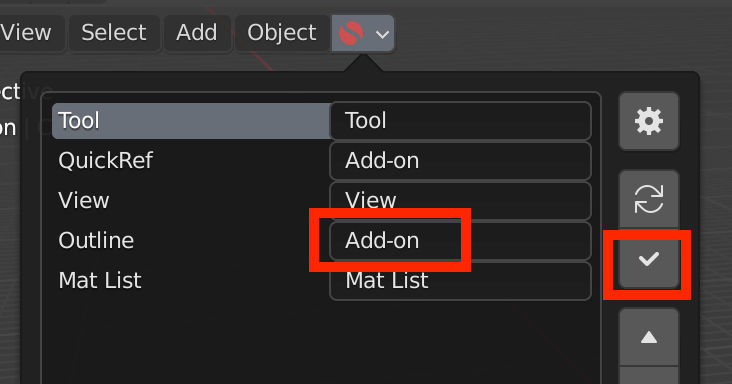Rename Outline to Add-on tab