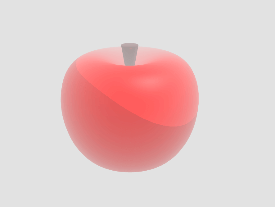 An apple made with Lathe and Cylinder