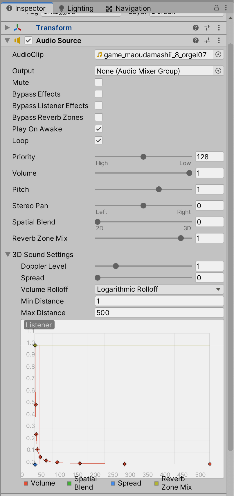 Unity - Manual: Audio Source