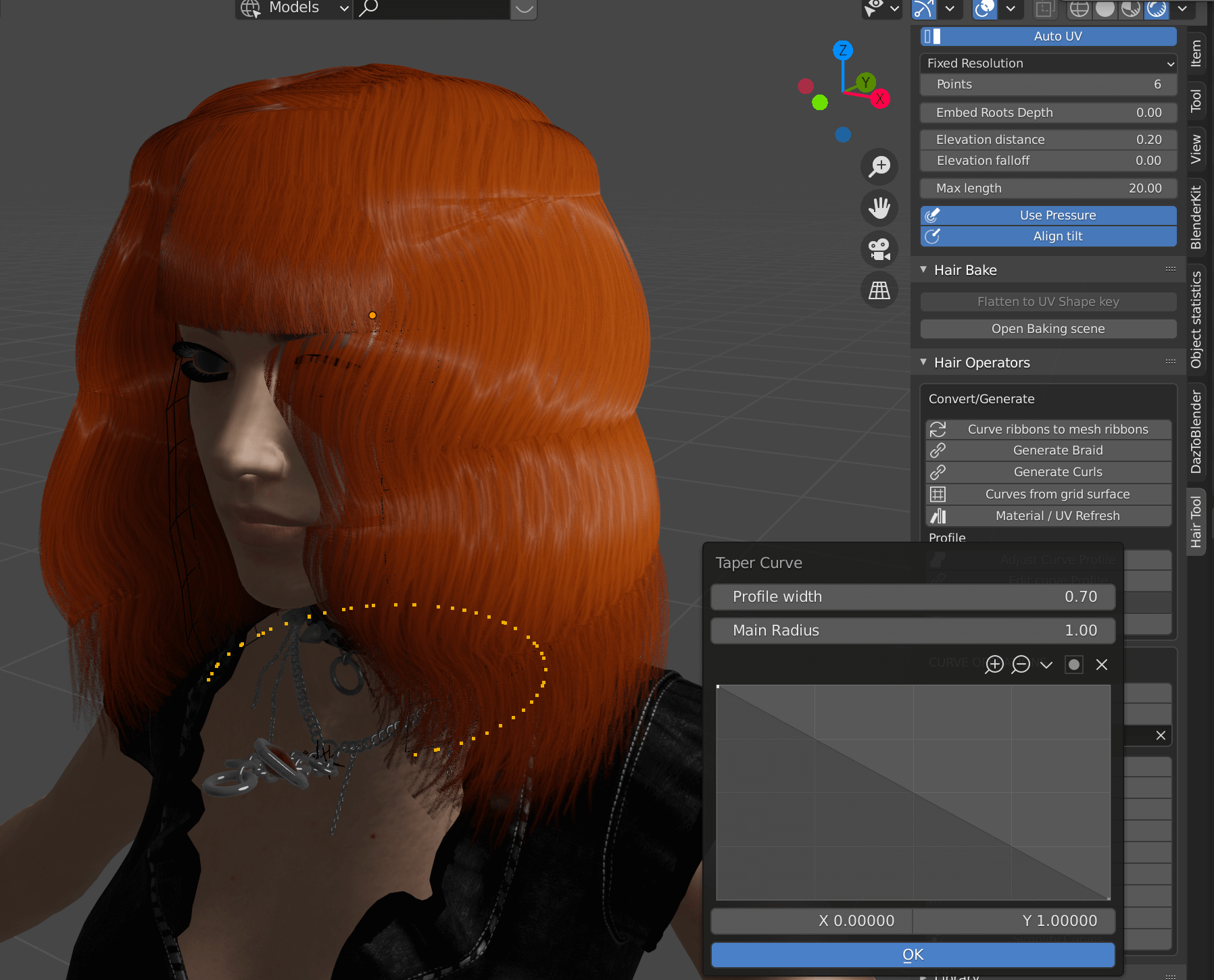 DAZ Studio] (3) Making hair with Hair Tool for Blender (first half) | STYLY