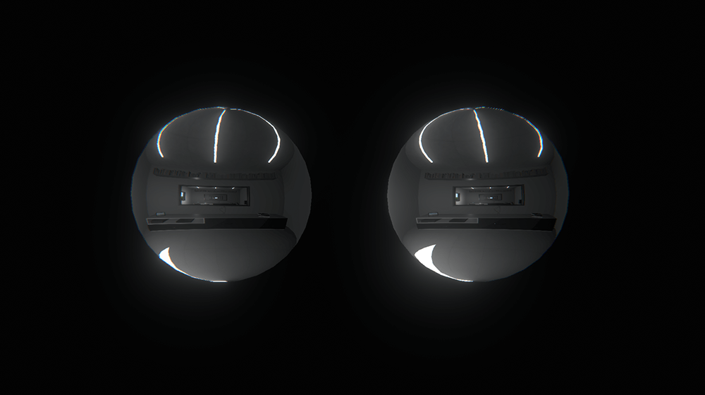 Images projected in the space and output to the VR HMD