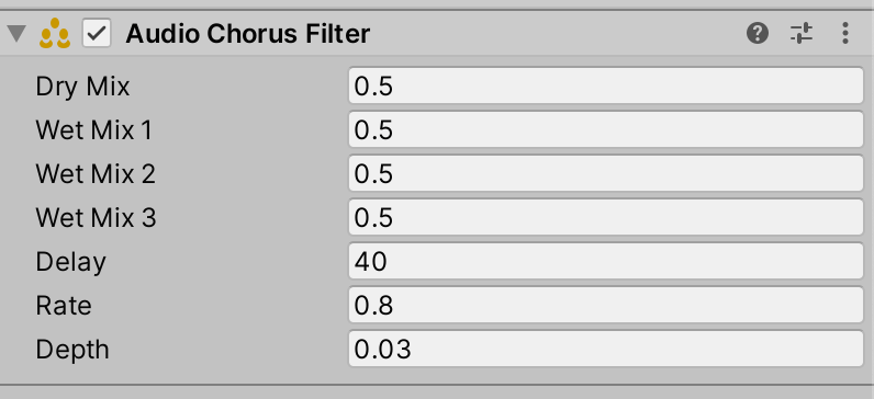 Audio Chorus Filter component