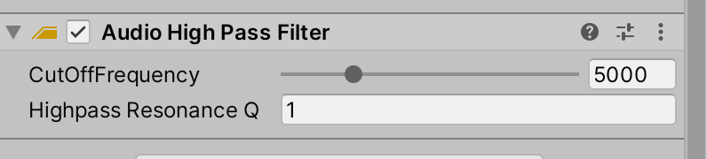 Audio High Pass Filter component