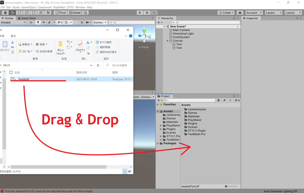 Drag and drop the file to Unity's Project view.