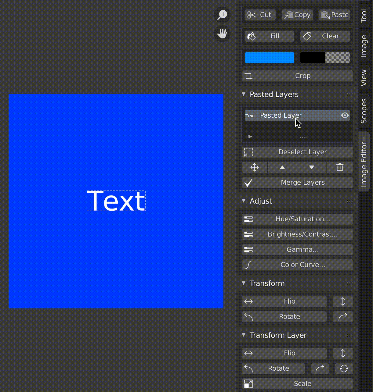Moving a font (layer)
