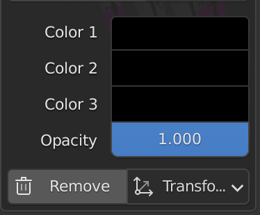 各Colorの黒い部分をクリックすると色を変更できる