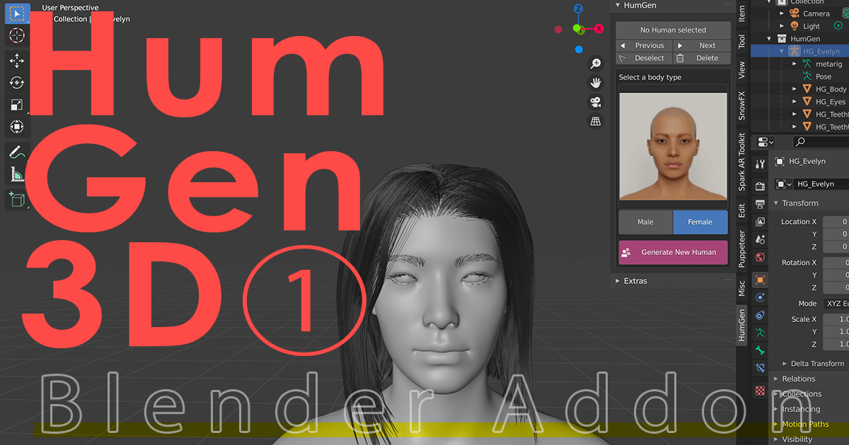 Blender Add-on] Creating Virtual Humans with HumGen3D (1) 