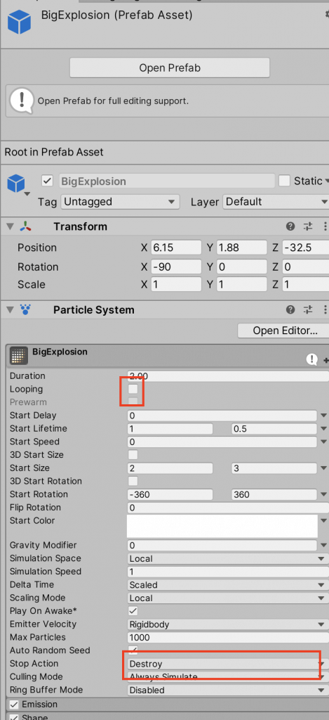 Configure the settings to prevent the Particle from repeating.