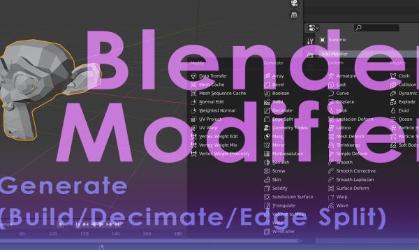 Introduction To Blender Using Modifier Tools 2 Generate Build Decimate Edge Split Styly