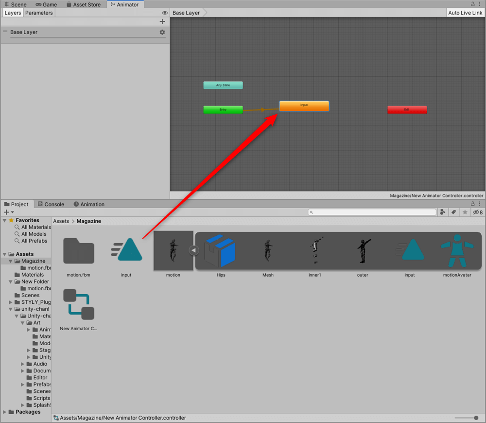 Drag and drop input to the animator